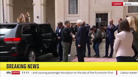 Volodymyr Zelenskyy arrives in Rome