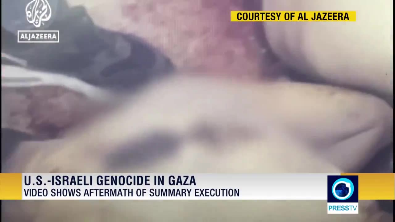 The aftermath of the summary execution of 15 Palestinian men by Israeli soldiers