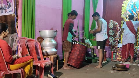 Indian culture Durga Puja Sandhya Aarti.