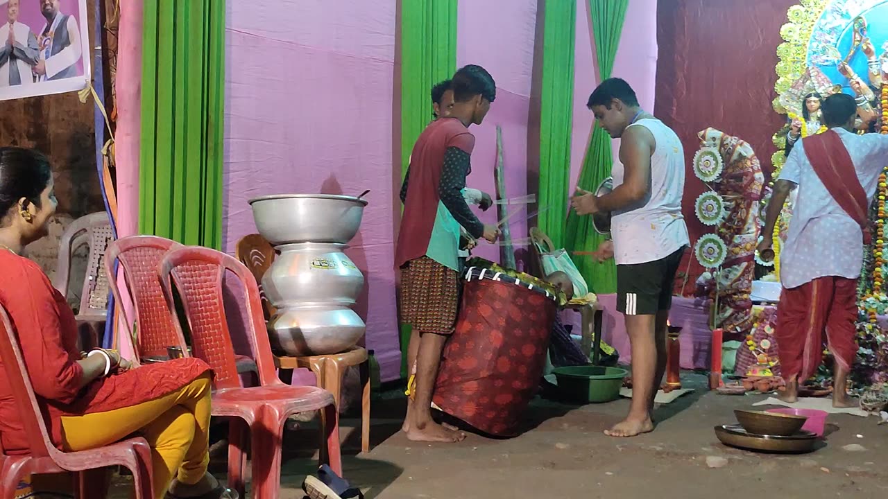 Indian culture Durga Puja Sandhya Aarti.