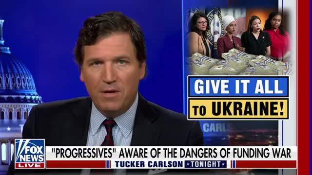 Tucker Carlson SLAMS AOC over support for war in Ukraine.