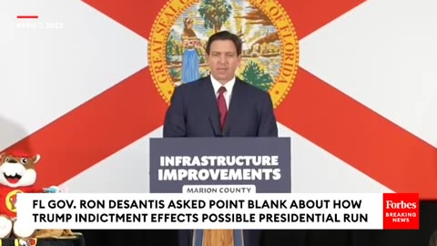 Breaking news:DeSentis Asked if Donald Trump indictment affects possible 2024 presidential bid