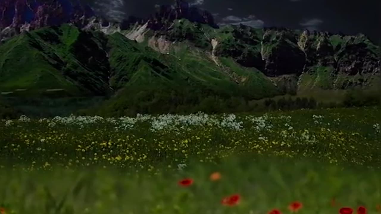 Night mountain view relax cool video 2023