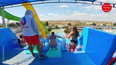 CRAZY Race at Aquapark Nessebar Bulgaria _ Hot Swimwear and Underwear