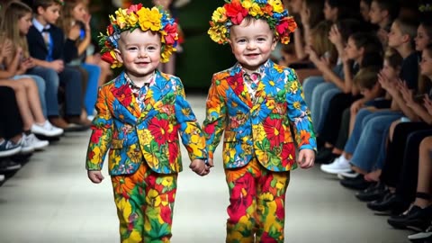 Cute babies fashion show