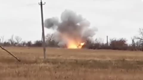 HIMARS Strike Sets Off Russian Grad Launcher