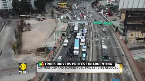 Argentina: Truck drivers protest against surging fuel prices