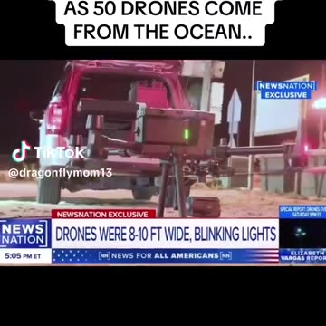 Coast Guard say that (50) drones came from the east in the ocean.