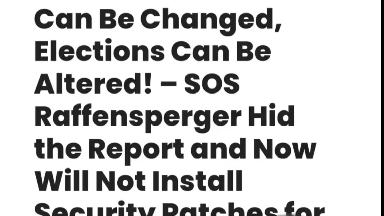 GEORGIA VOTING MACHINE COVERUP