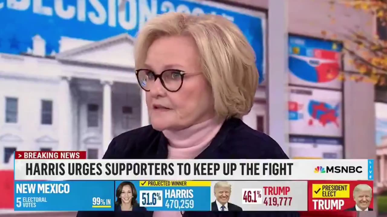 Liberal Tears - Claire McCaskill cries on MSNBC after Kamala Harris Concedes defeat