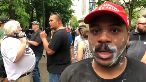 June 3 Portland 1.8 Trump supporter talks about event and Antifa who sprayed him and others