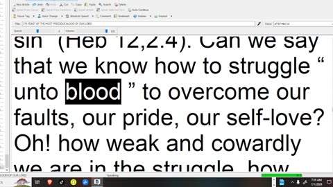 376 FEAST OF THE MOST PRECIOUS BLOOD OF OUR LORD JESUS CHRIST