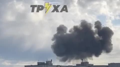 Ukraine War - Footage of burning objects in Lviv