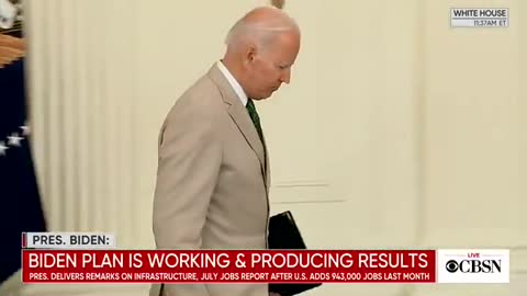 Biden Finishes Speech, Flees Podium as Reporters Beg for Answers to Questions