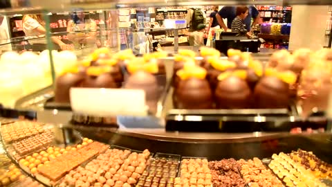 Inside the Laderach Swiss Chocolate Shop