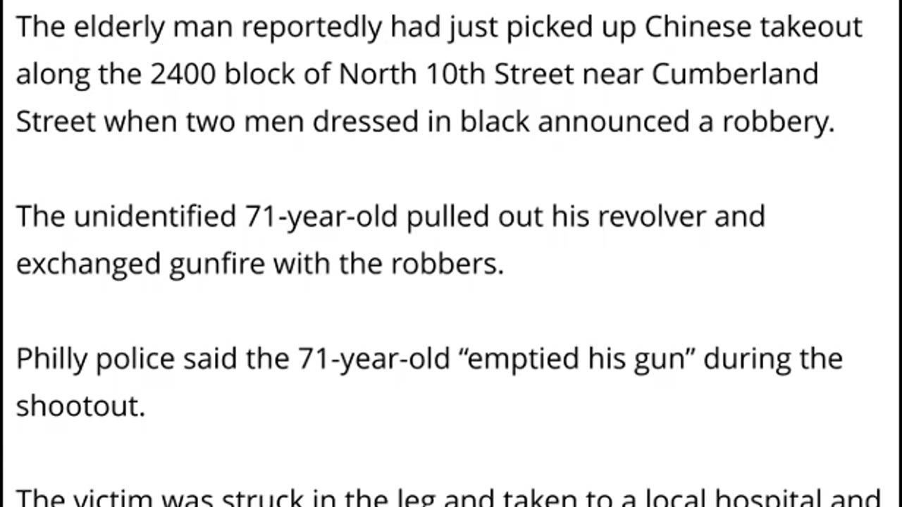 71 Year Old Man Shoots Back at Armed Robbers in Philly & Emptied His Gun During Shootout