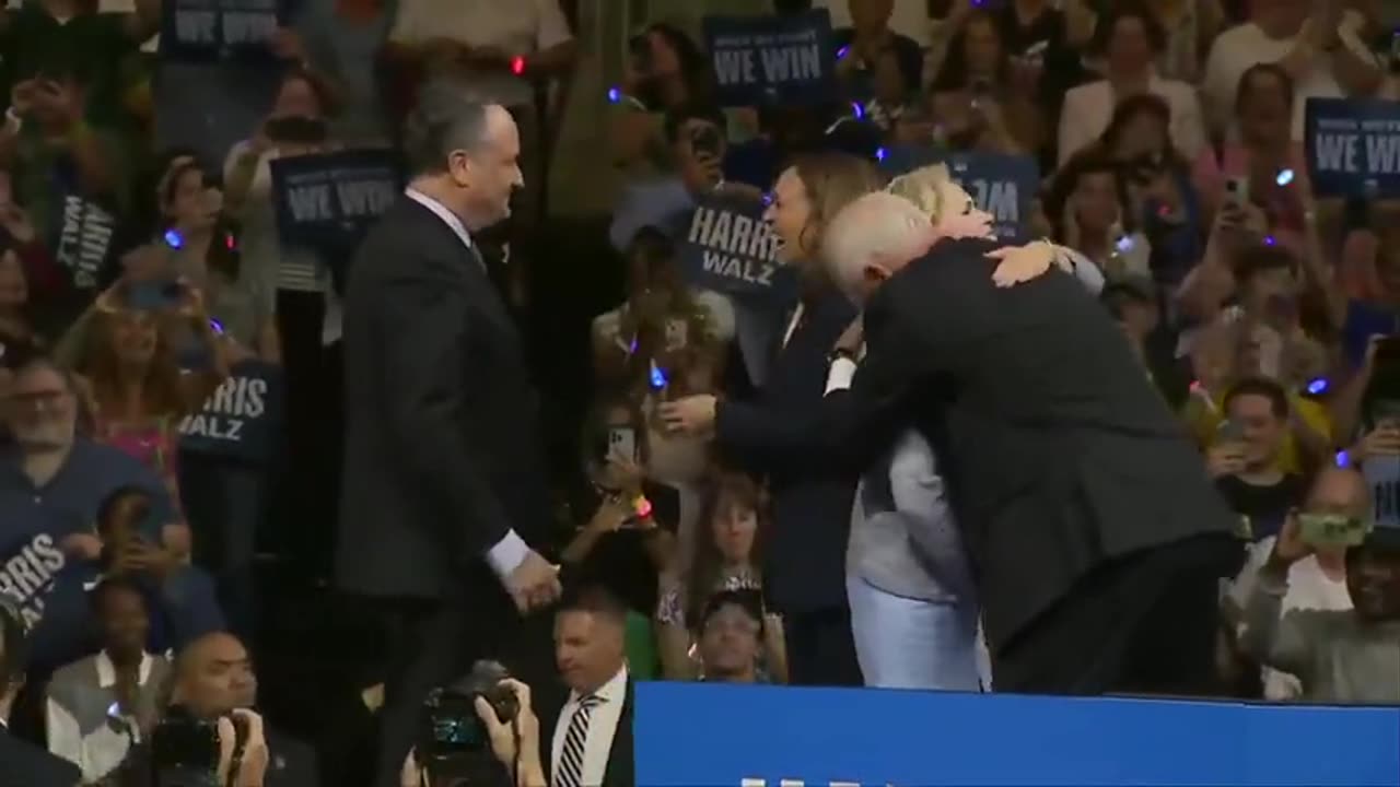 Did Tim Walz just... shake his wife's hands? Freak!