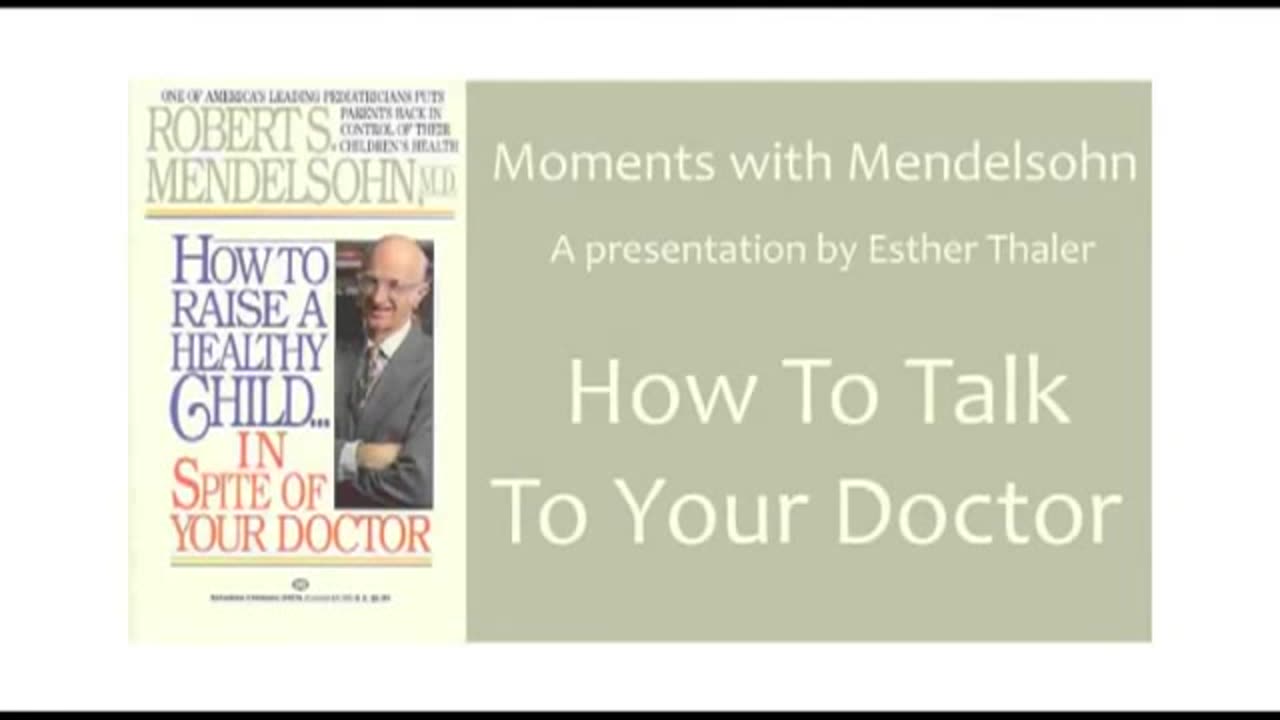 Dr Robert Mendelsohn How to Talk to Your Doctor