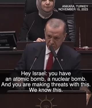►🚨▶◾️🇮🇱⚔️🇵🇸🟥⚡️ Turkish President Erdogan accuses Israel of threatening to use Nuclear weapons. 🇮🇱🇹🇷
