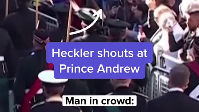 Heckler shouts atPrince Andrew