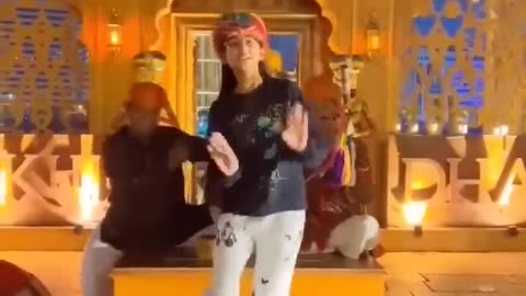 Beautiful girl dancing on rajasthani song