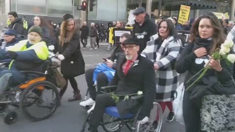 Jab injured and supporters march en masse to Downing Street today