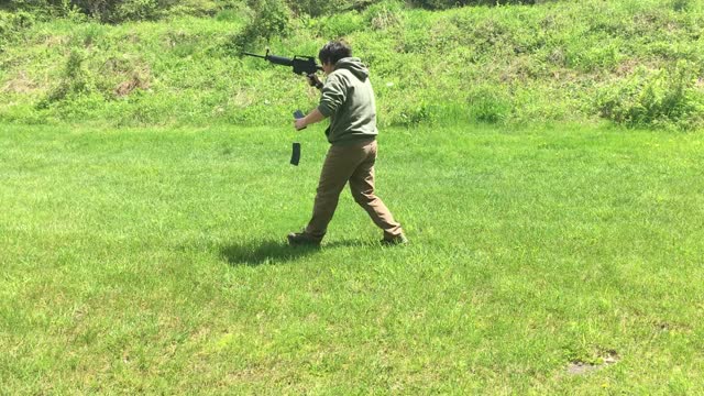 Walking and shooting.