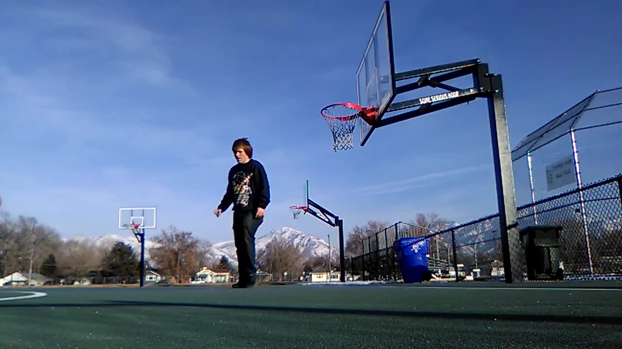 Rj alley oop dunks on 6 foot rim