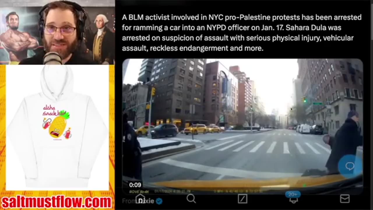 BLM & Pro Hamas "Protestor" Runs Down Black Cop in NYC