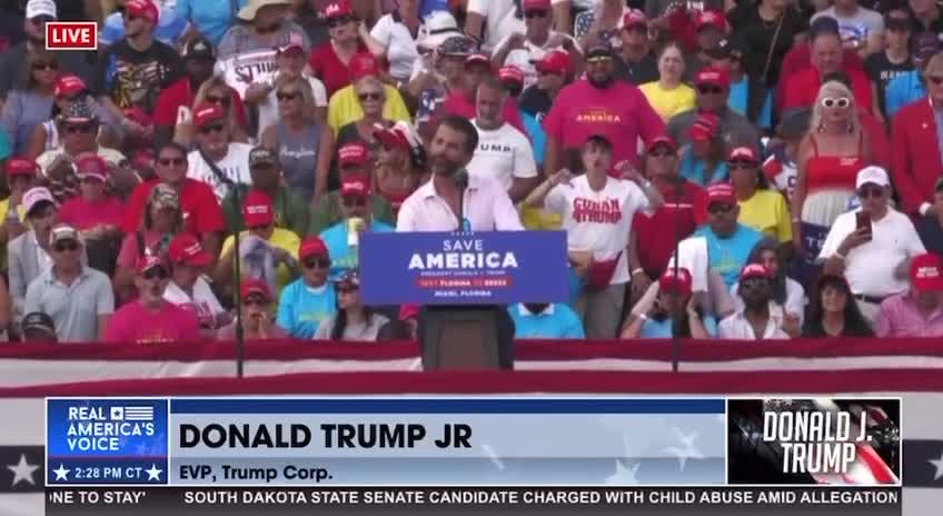 Donald Trump Jr. at the Save America Rally in Florida