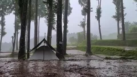 The experience of outdoor camping in the rain may be more meaningful than the