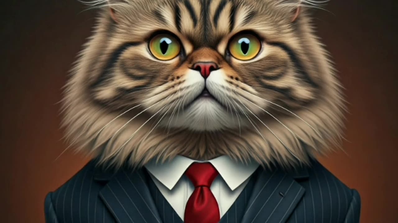 cute cat in 3 piece suit