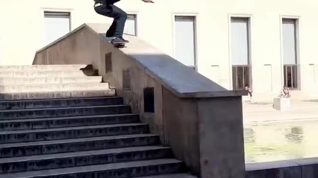 Skateboard Leaping Stairs