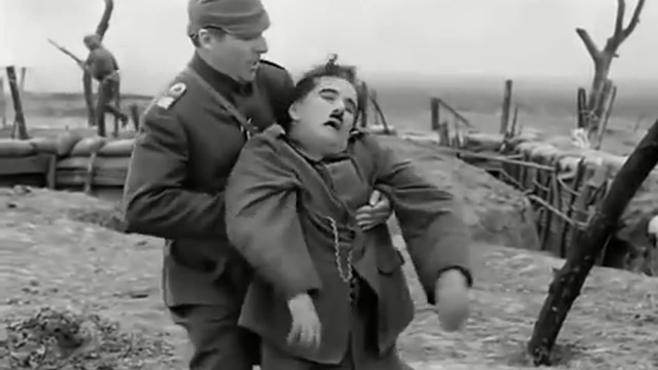 Charlie Chaplin as a Soldier in War Funny Clip