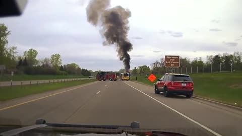 Driver ignores closed highway, meets State Trooper