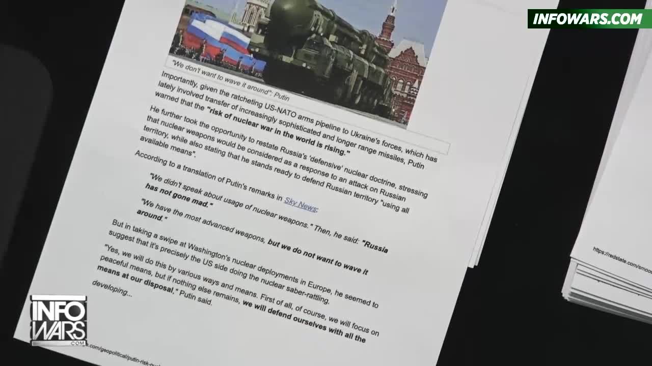 Putin Warns The Risk of Nuclear War is Rising