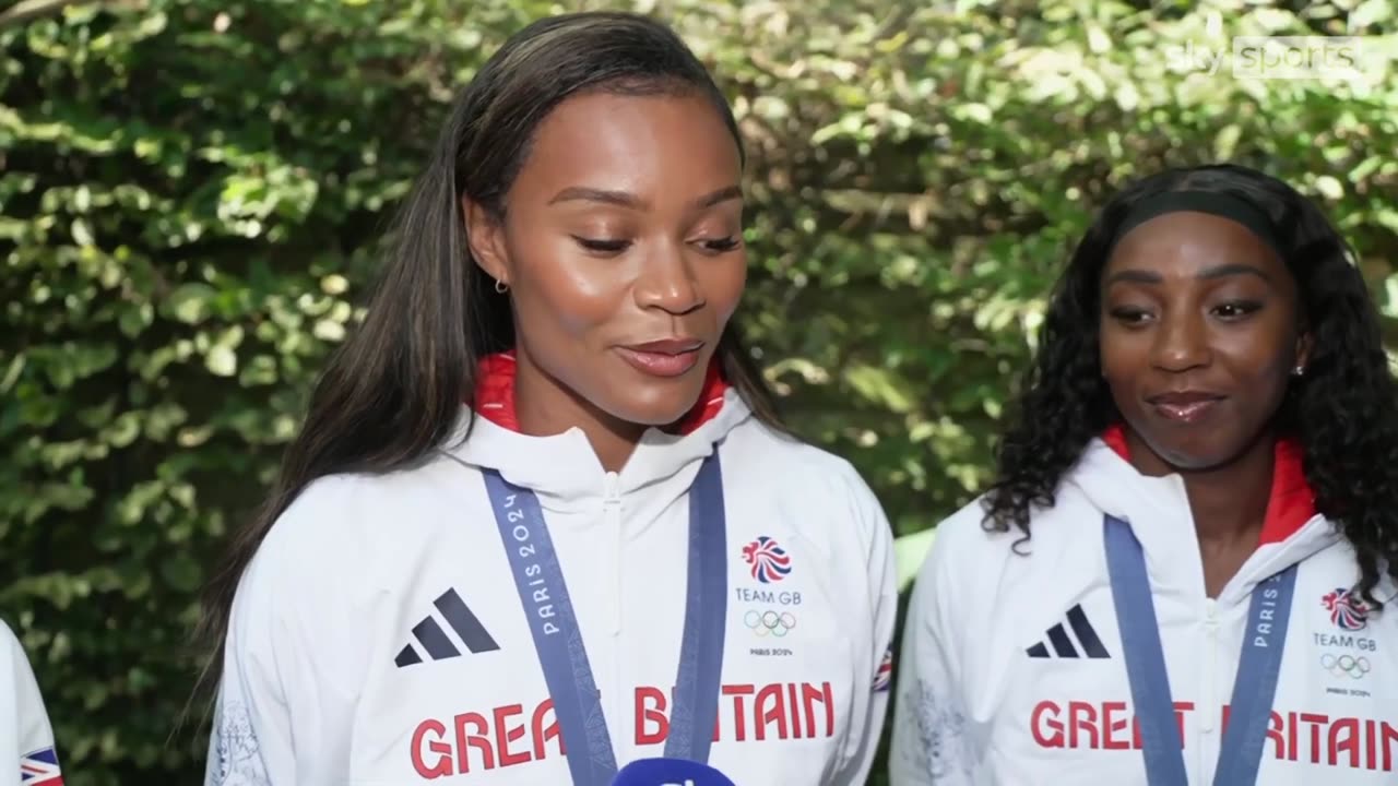 Team GB reflect on securing silver in the women's 4x100m relay