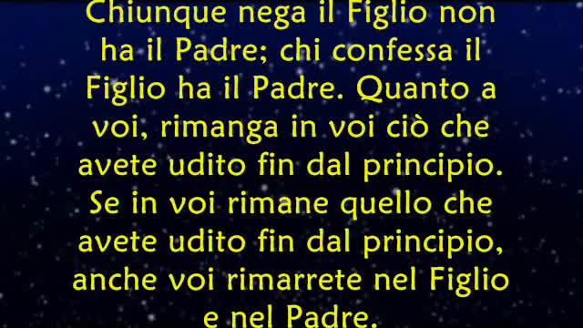 LETTURA DELLA 1 LETTERA DI GIOVANNI APOSTOLO NUOVO TESTAMENTO Tutto ciò che è nato da Dio vince il mondo; CHIUNQUE nega il Figlio,non possiede nemmeno il Padre; chi professa la sua fede nel Figlio possiede anche il Padre.