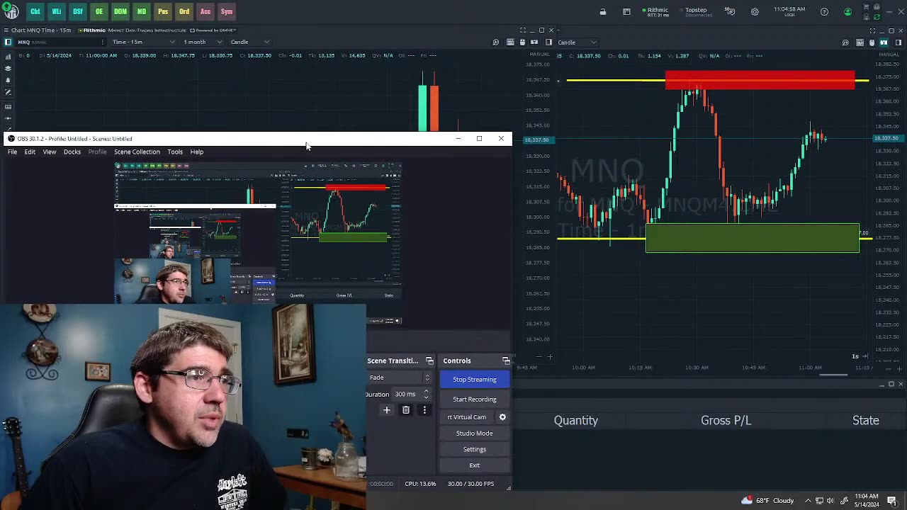 Live Day Trading NQ Futures (100k APEX Account) | Recap: $1381 Profit