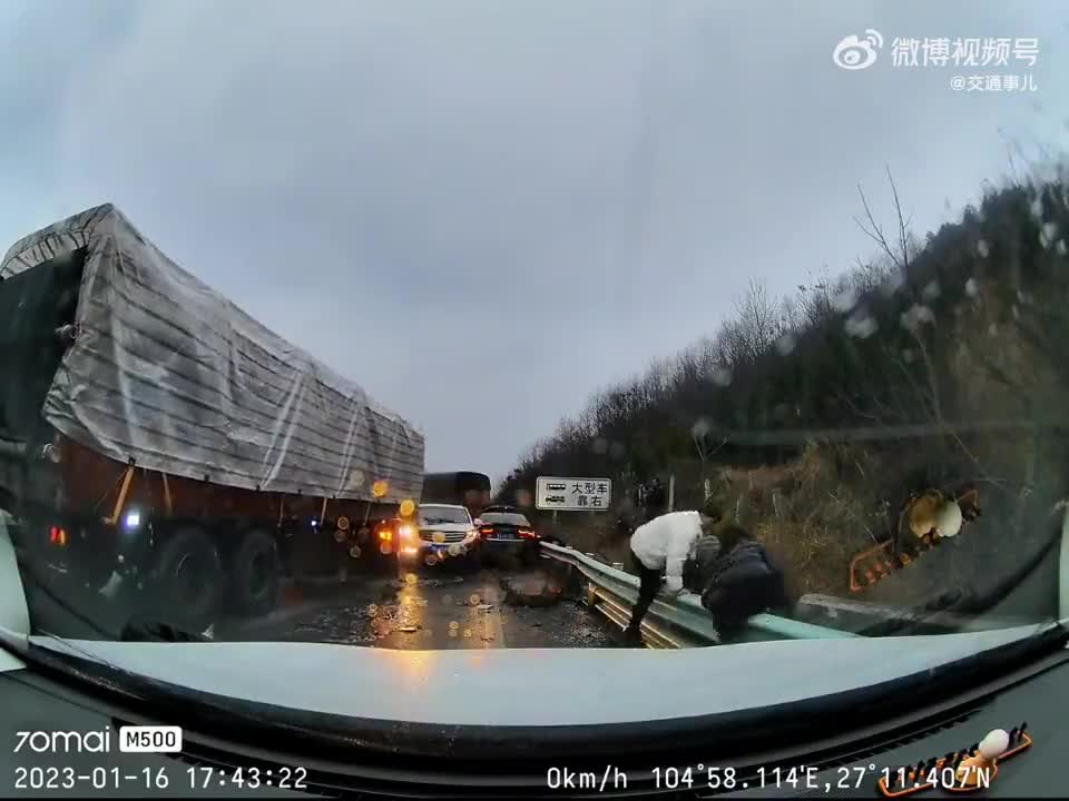 Guy Gets Out of Vehicle In The Nick of Time Before Truck Smashes Into It😮