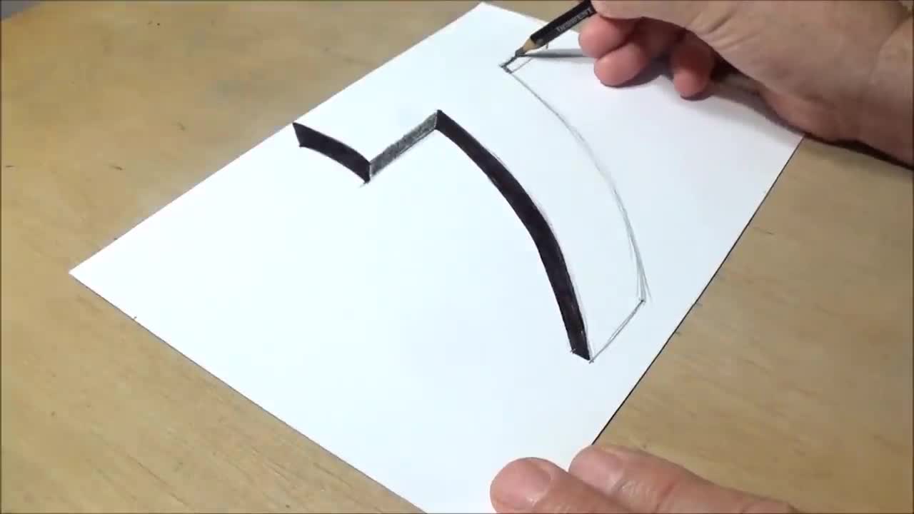 Very Easy - Drawing 3D Letter T