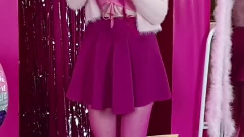 try on pink transparent barbie outfits