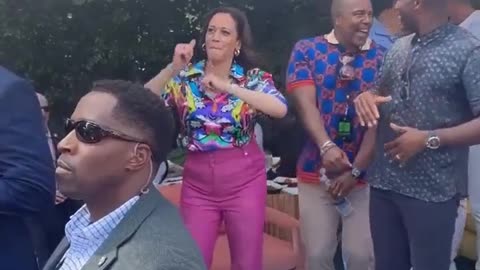 Kamala Harris seems to be enjoying her time while Joe is overseas...