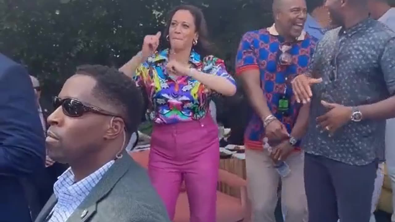 Kamala Harris seems to be enjoying her time while Joe is overseas...