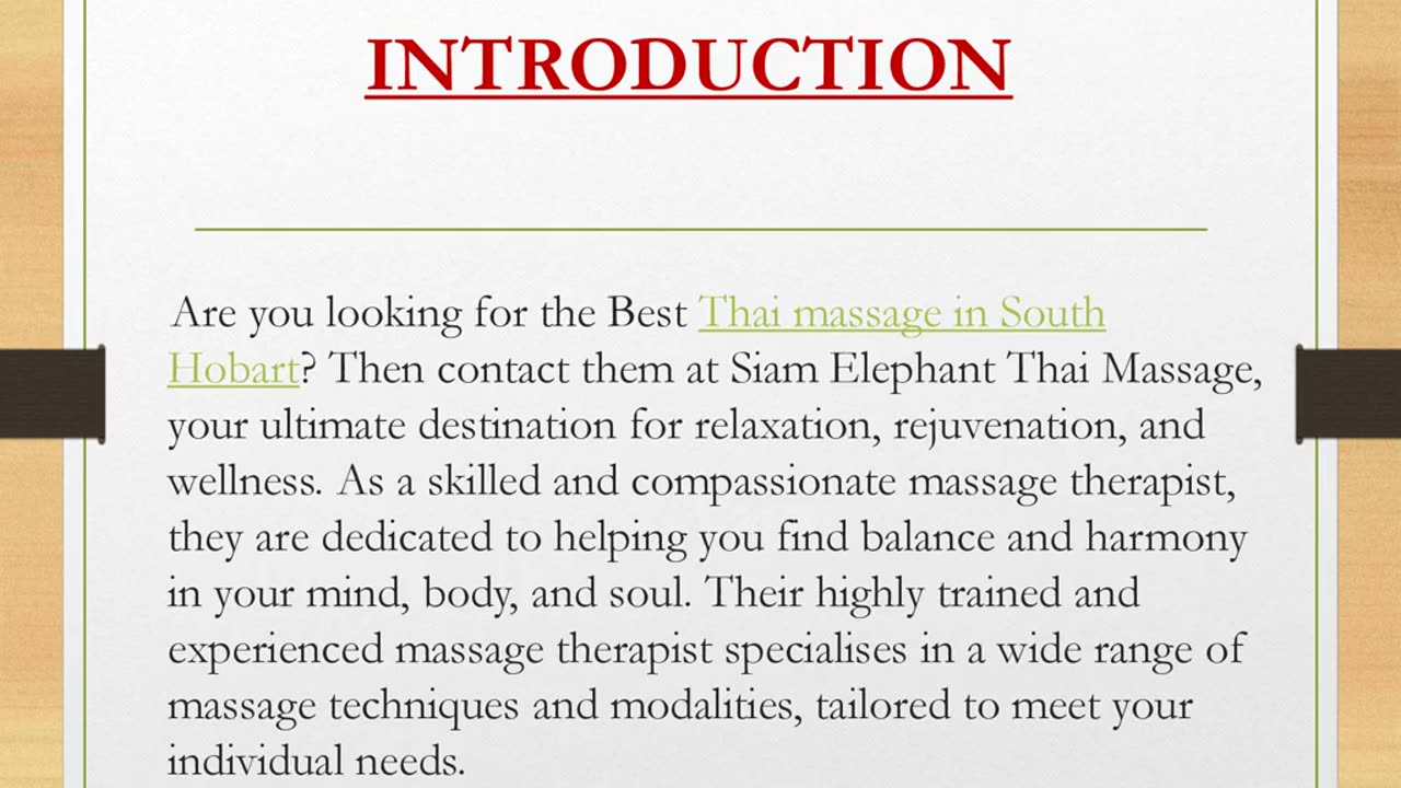 Best Thai massage in South Hobart