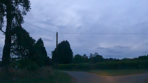 Evening driving after the sunset. Speedlapse