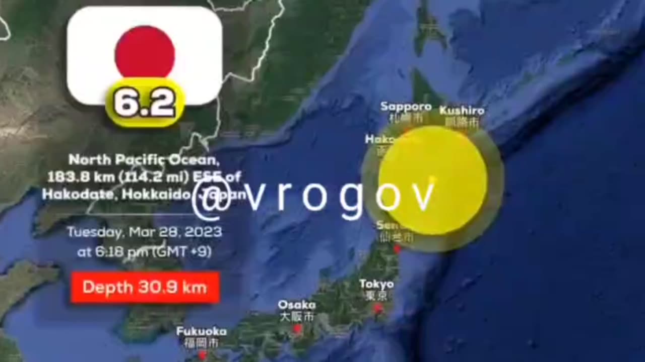 A magnitude 6.2 earthquake hit off the coast of Japan.