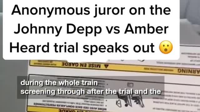 Anonymous juror on theJohnny Depp vs AmberHeard trial speaks out