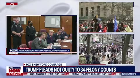 Donald Trump arrest: Pleads NOT GUILTY to 34 felony counts | LiveNOW from FOX