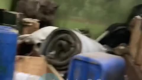 Damaged Ukrainian Cargo Truck , Shrapnel Damage